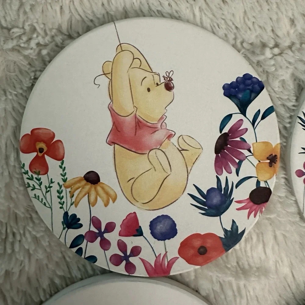 Disney Winnie The Pooh Piglet Tigger Spring Floral Coasters Set of 4